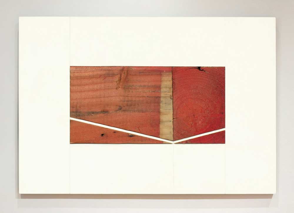 assemblage with found wood